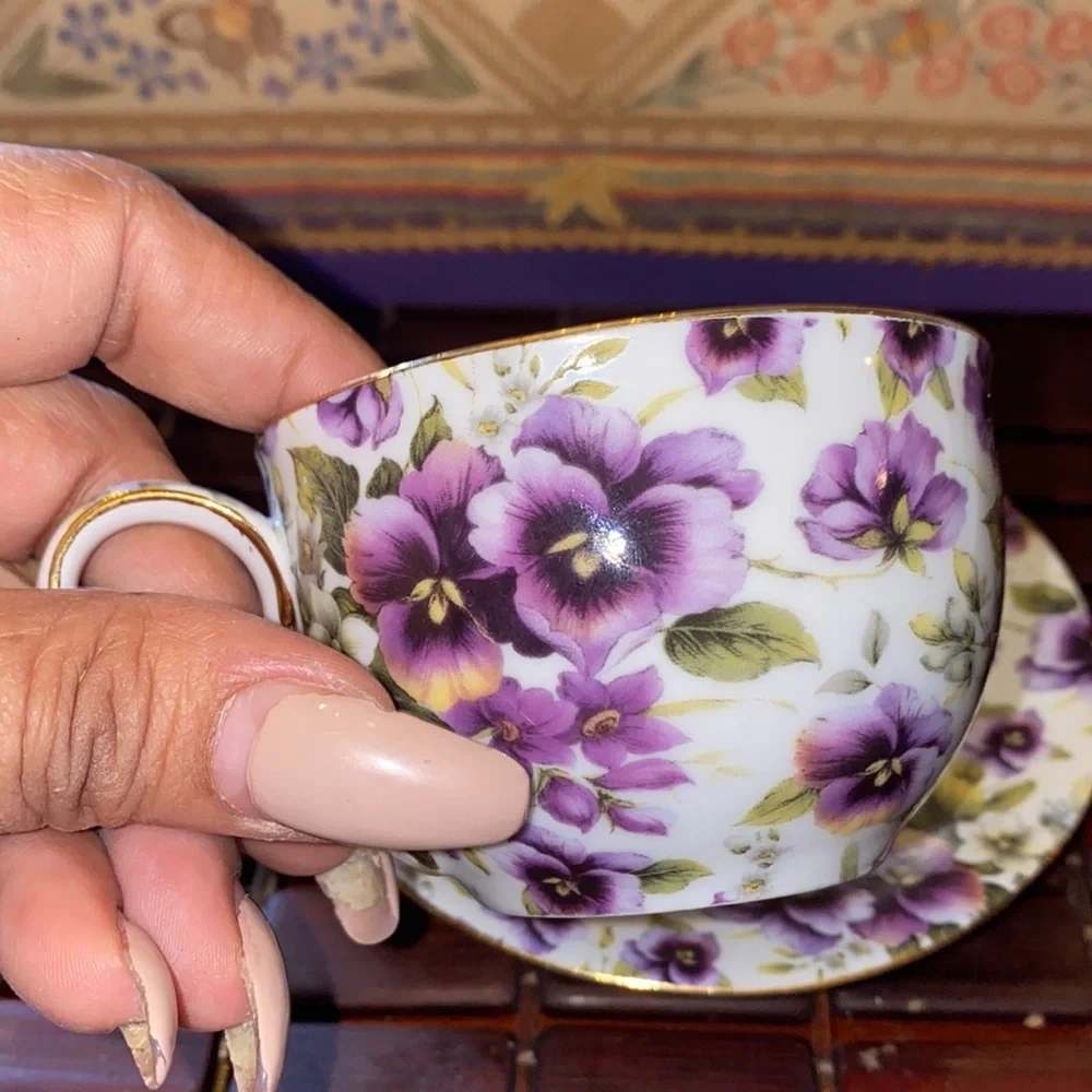Formalities By Baum Bros Butterflies Tea Cup And Saucer Set Vintage